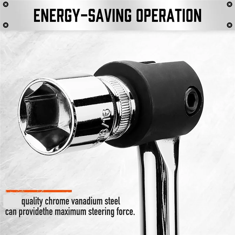 COME 1/2 Breaker Bar 18-Inch Length Rotating Flex Head CR-V Steel Breaker Bar 1/2 Inch Drive
