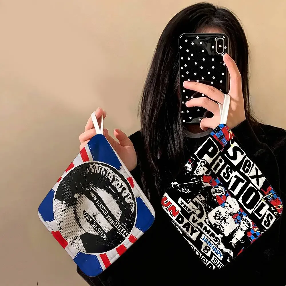 S-Sex P-Pistols Rock Band Polyester Cotton Hanging Hand Towel, Super Absorbent Hand Wiping Towel For Daily Household Use