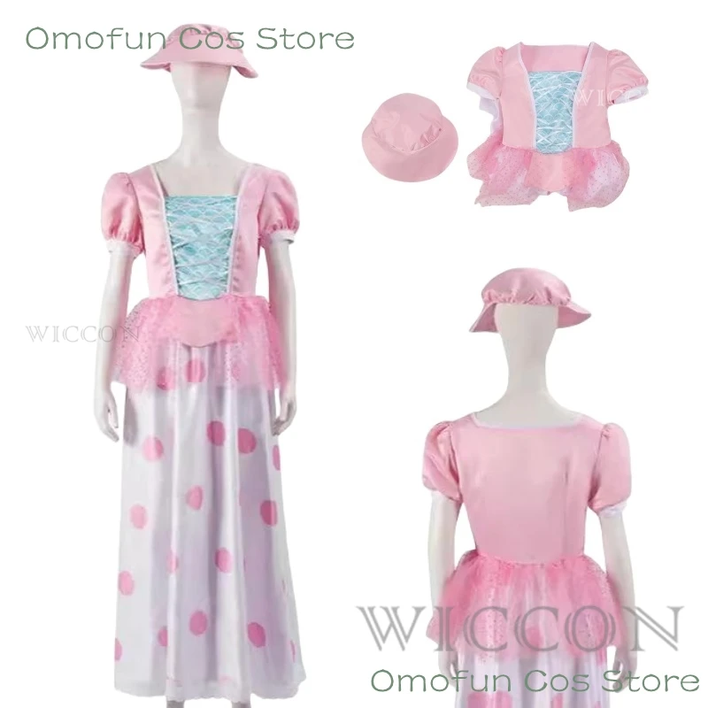 

Halloween Cosplay Princess Dress Costume For Women Temperament Masquerade Party Role-playing Clothing Pink Dresses Hat