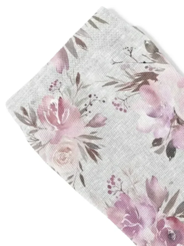 Winter Pink Floral Socks Christmas sport FASHION winter Socks Men Women's