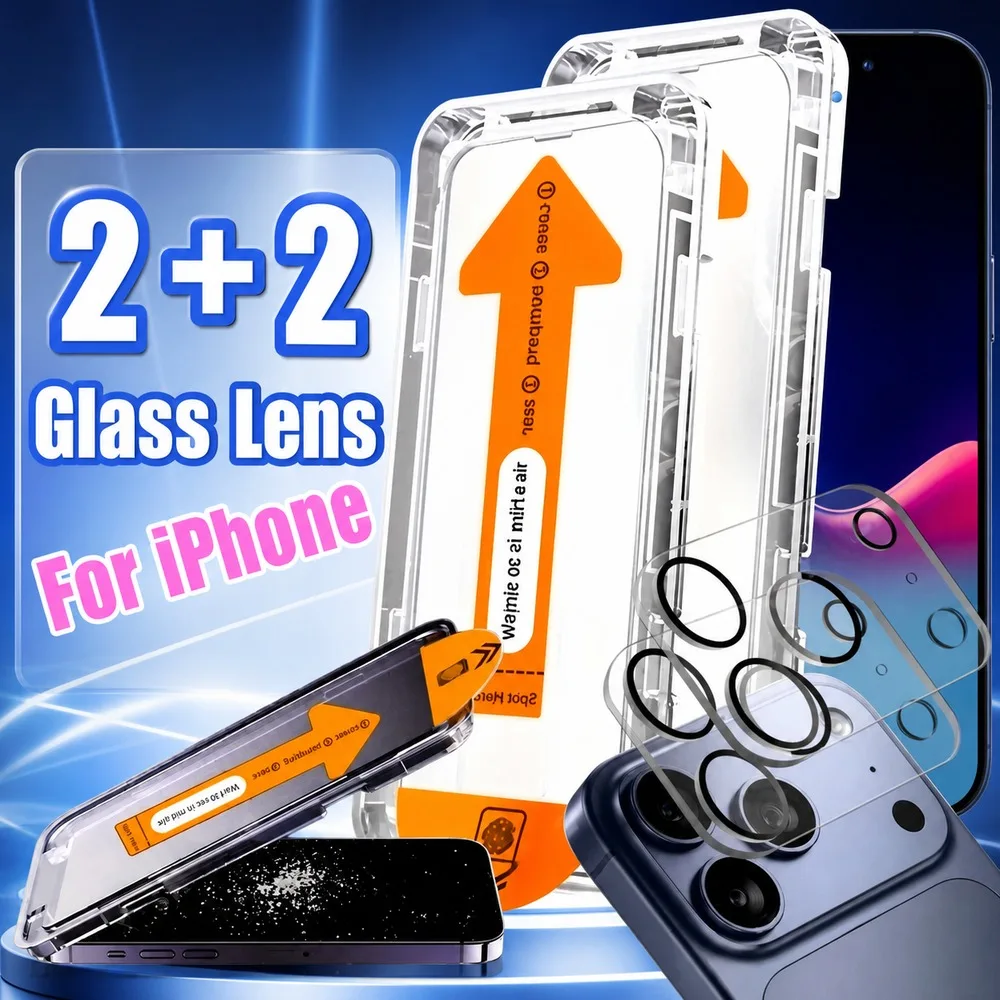 2+2 Stück Panzerglas für iPhone 18 Kameralinsen-Displayschutz für iPhone 18 Pro 18 Pro Max Kratzfest Bruchsicher HD