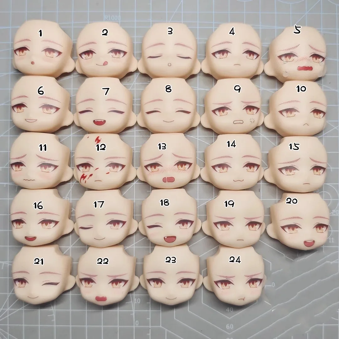 Anime Jiaoqiu GSC wajah Ob11 Ob22 Ob24 Faceplate 1/12 aksesoris boneka buatan tangan air stiker Faceplate permainan Cosplay