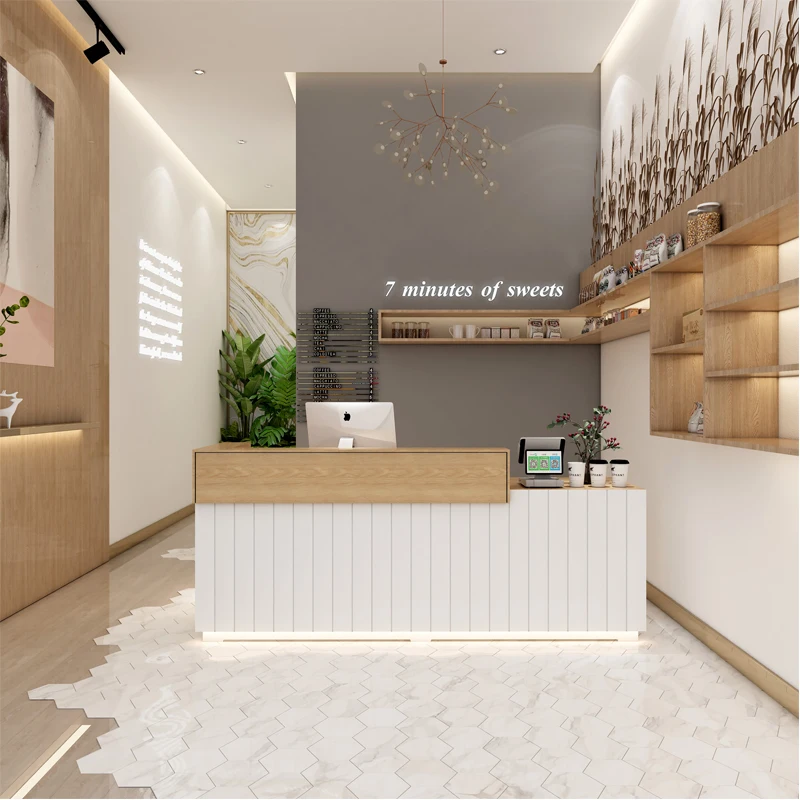 

Milk Tea Reception Desk Shop Bar Counter Cashier Clothing Shop Counter Minimalist Modern Table Bureau Meuble Modern Furniture