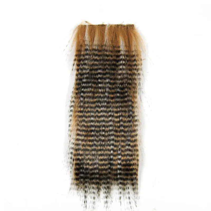 Wifreo 50 Bags 5 X 12CM Grizzly Color Fly Tying Furabou Craft Fur Fiber for Streamer Tail Wing Fly Tying Material Wholesale