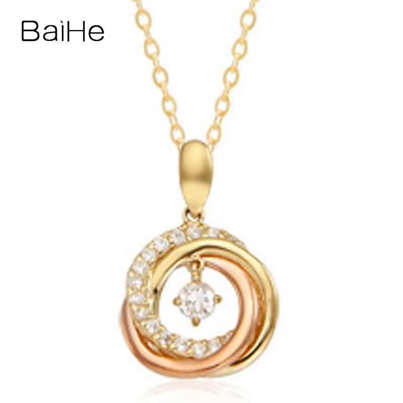 

BAIHE Solid 14K Yellow Rose Gold H/SI Natural Diamond Necklace Women Trendy everyday wear Fine Jewelry Halskæde Collar שַׁרשֶׁרֶ