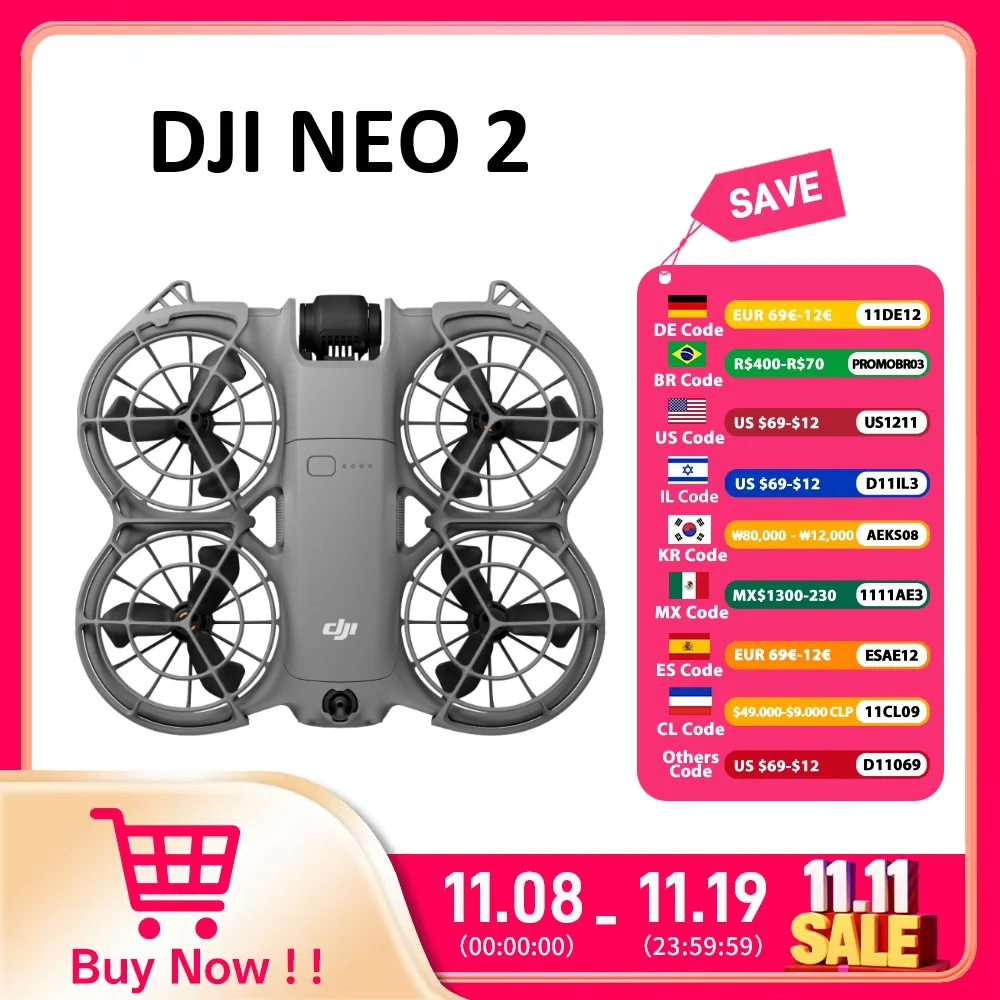 DJI NEO 2 الطائرة بدون طيار طائرة بدون طيار صغيرة FPV لنظارات DJI RC-N3 N3 RC Motion 3 الأصلي DJI طائرة بدون طيار صغيرة #1