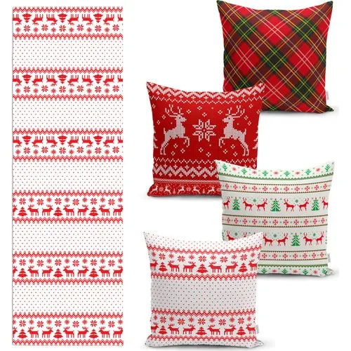 Realhomes Christmas Special 4 Pillow decorate Case and Runner Set