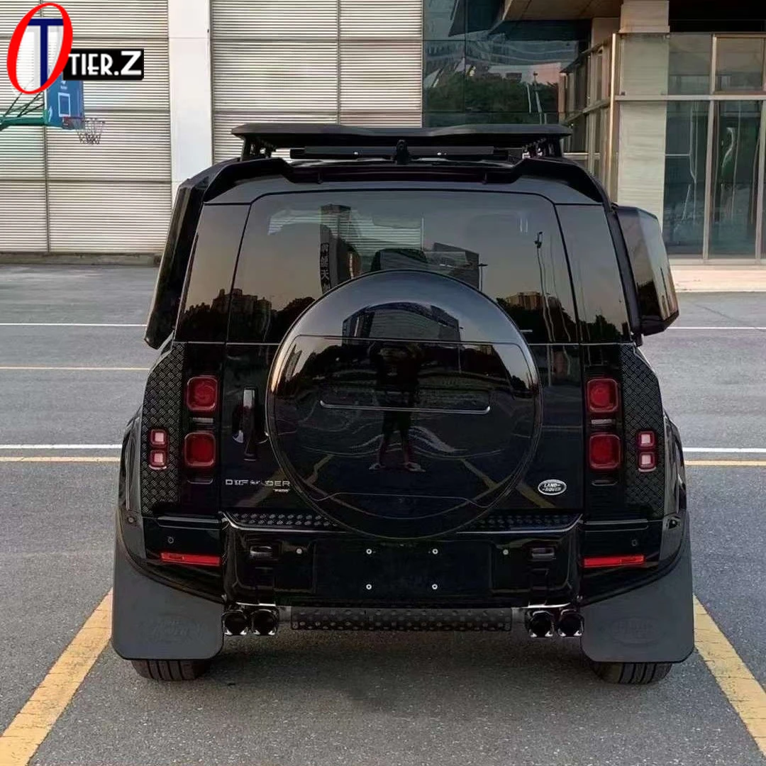 غطاء إطار احتياطي للسيارة لاند روفر ديفندر 90 110 نمط تحويل ABS البلاستيك عجلة قذيفة الإطارات اكسسوارات التصميم الأسود