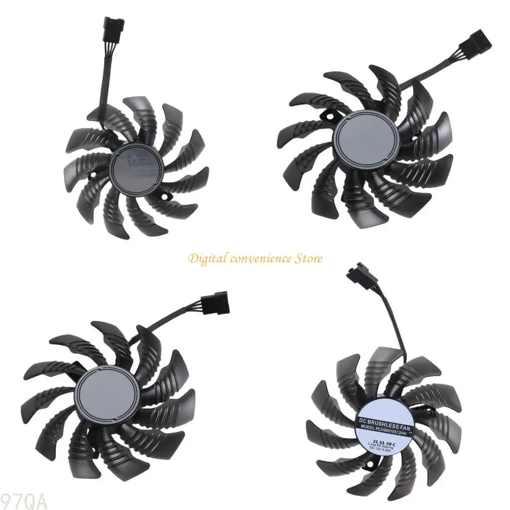 

97QA 78 мм PLD08010S12HH Охлаждающая вентилятор Радиатор охлаждения для охлаждения RTX3050 3060 Вентилятор видеокарты Улучшенная