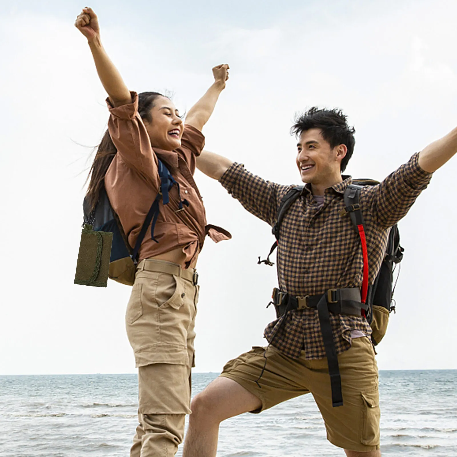 

Outdoor Wallet Key Bag Pouch for Car Keys Portable Organizer Chain Cash Nylon Hanging