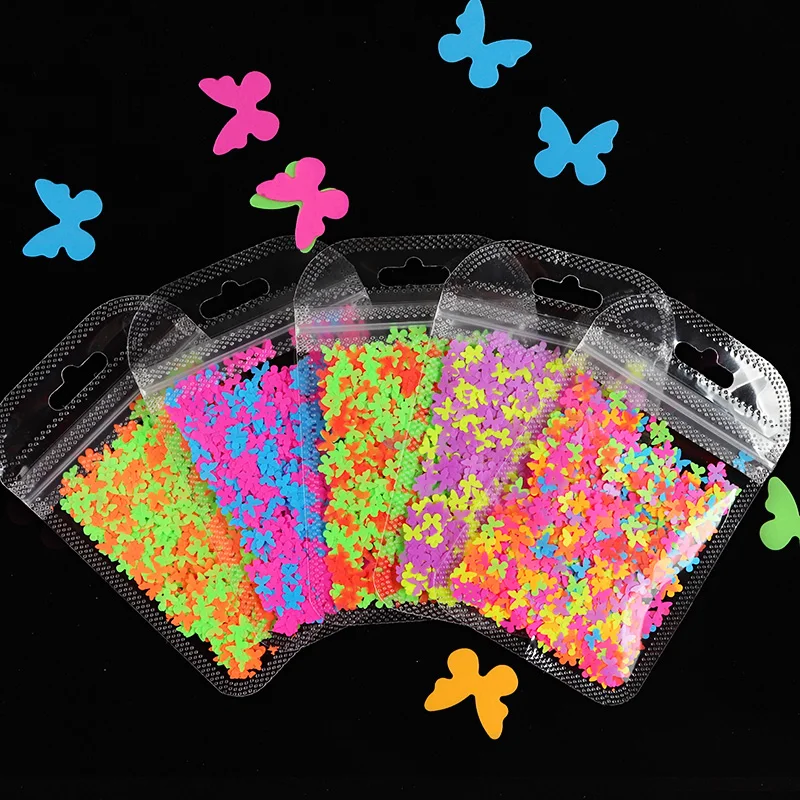 Fluorescent Butterfly Resin Sequins Glitter For Epoxy Resin Filler Confetti DIY Resin Silicone Mold Filling Jewelry Making Craft