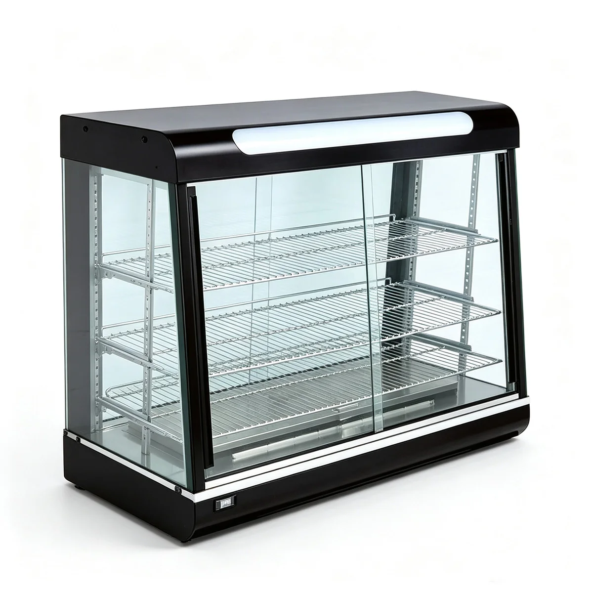 T*& Catering Equipment Curved Glass Electric Warming showcase Commercial Food Warming Display Showcase for Bakery Fast Food