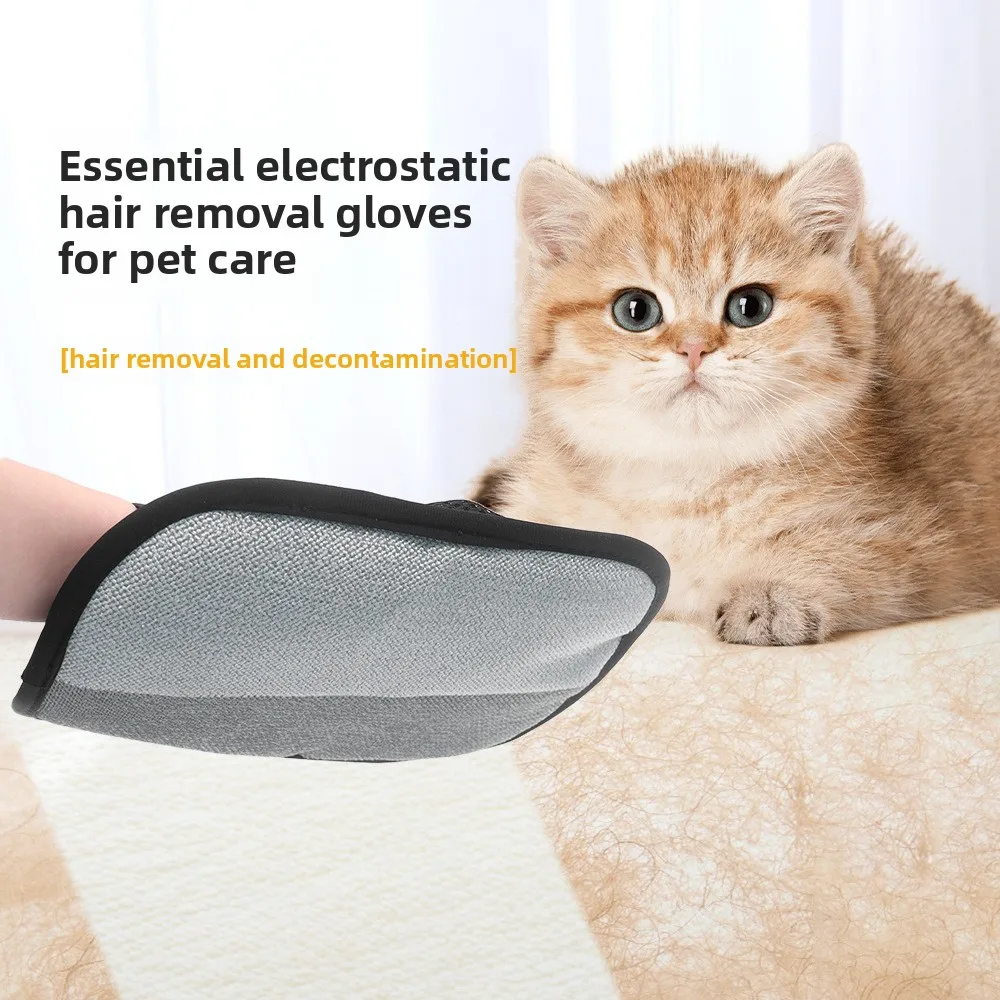 

Static Pet Hair Remover Glove! Dog/Cat Fur Cleaner, 360° Removal. Easy Grooming, Soft Silicone, Reusable.