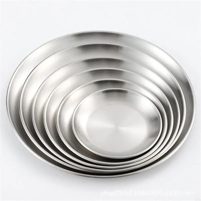 97BA Practical Steel Serving Trays Corrosions Resistant Design Plate Party Tableware