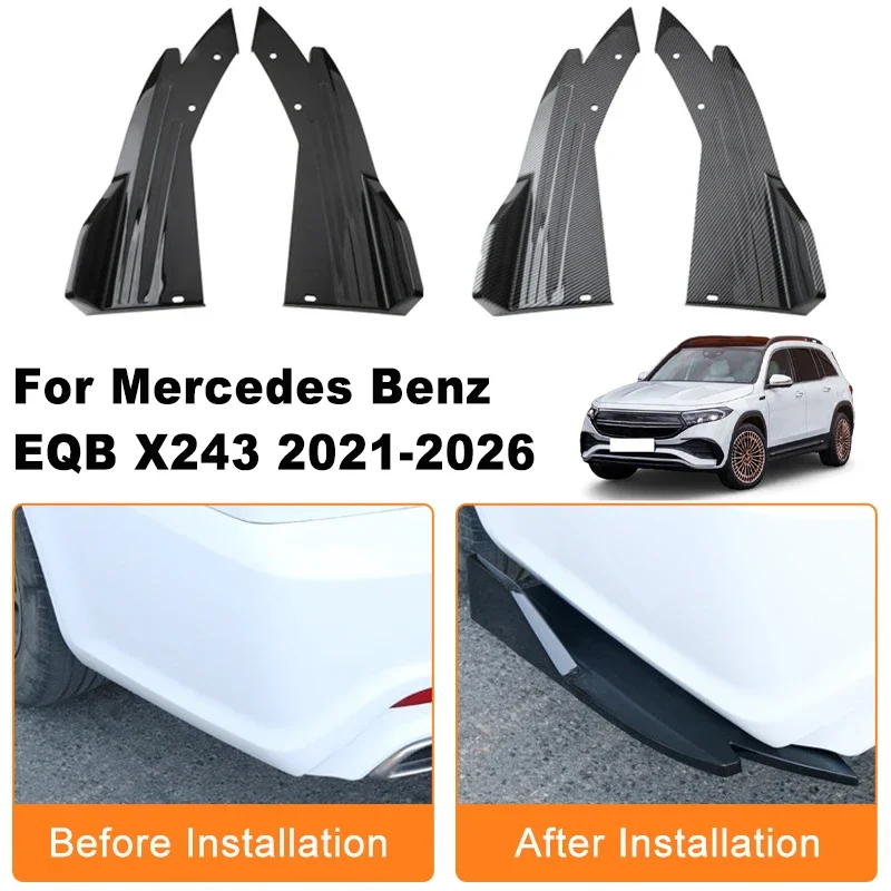 

Car Rear Bumper Spoiler Lip Diffuser Side Skirt Splitter Wrap Angle Anti-Crash For Mercedes Benz EQB X243 2021-2026 2022 2023