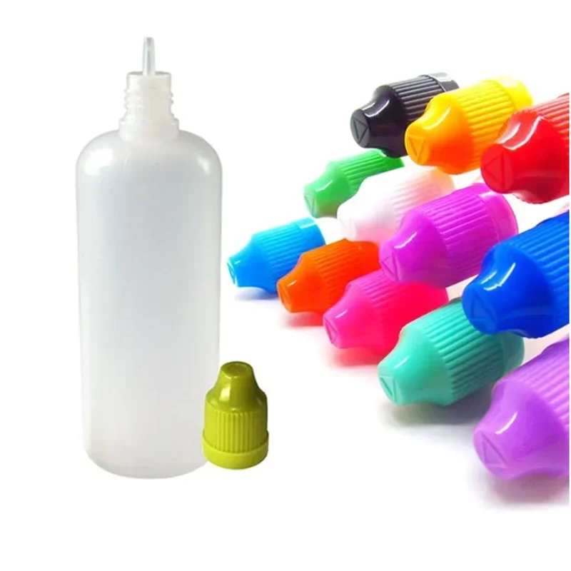 5Pcs 5ml-100ml Plastic Dropper Bottle E Liquid Bottles with Child Proof Caps and Needle Thin Droppers PE Bottles for E Juice