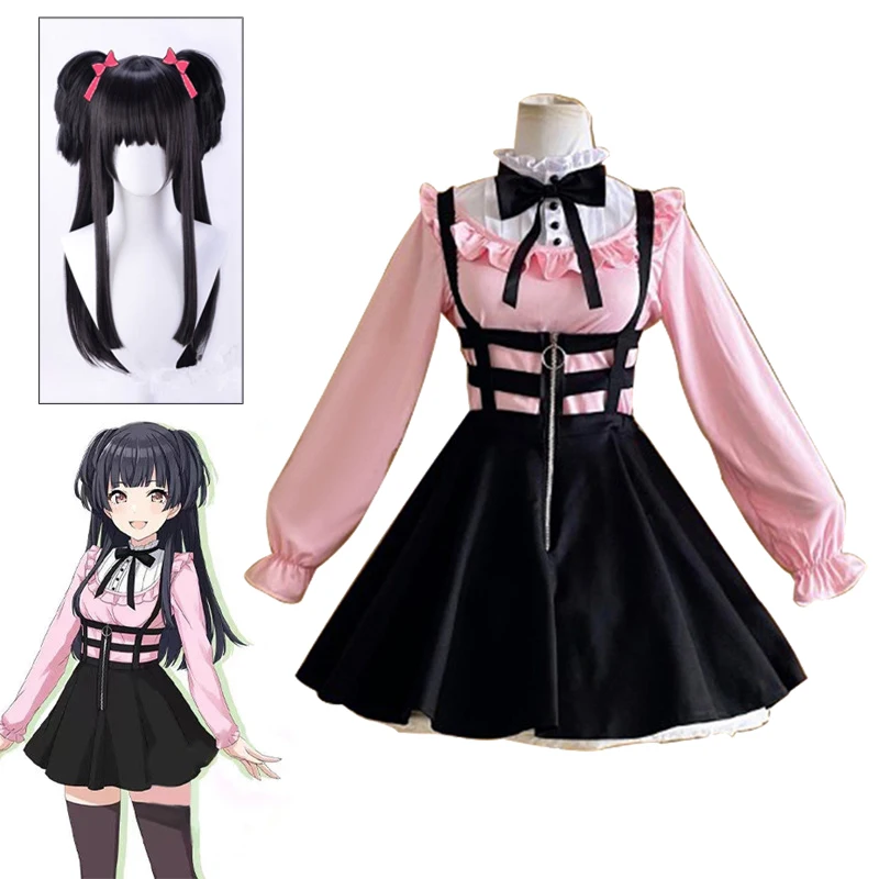 

Anime YouTuber Vtuber Hololive Mayuzumi Fuyuko Dress Uniform Outfit Customize Cosplay Costumes Cos Halloween Party Women Dress