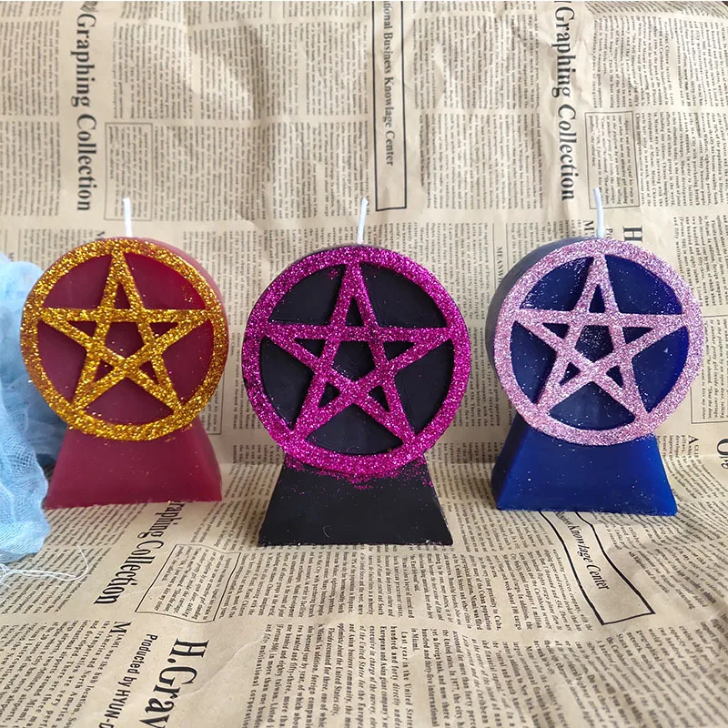 

Ritual Pentagram Candle Silicone Mold for Handmade Chocolate Decoration Gypsum Aromatherapy Soap Resin Candle Silicone Mould