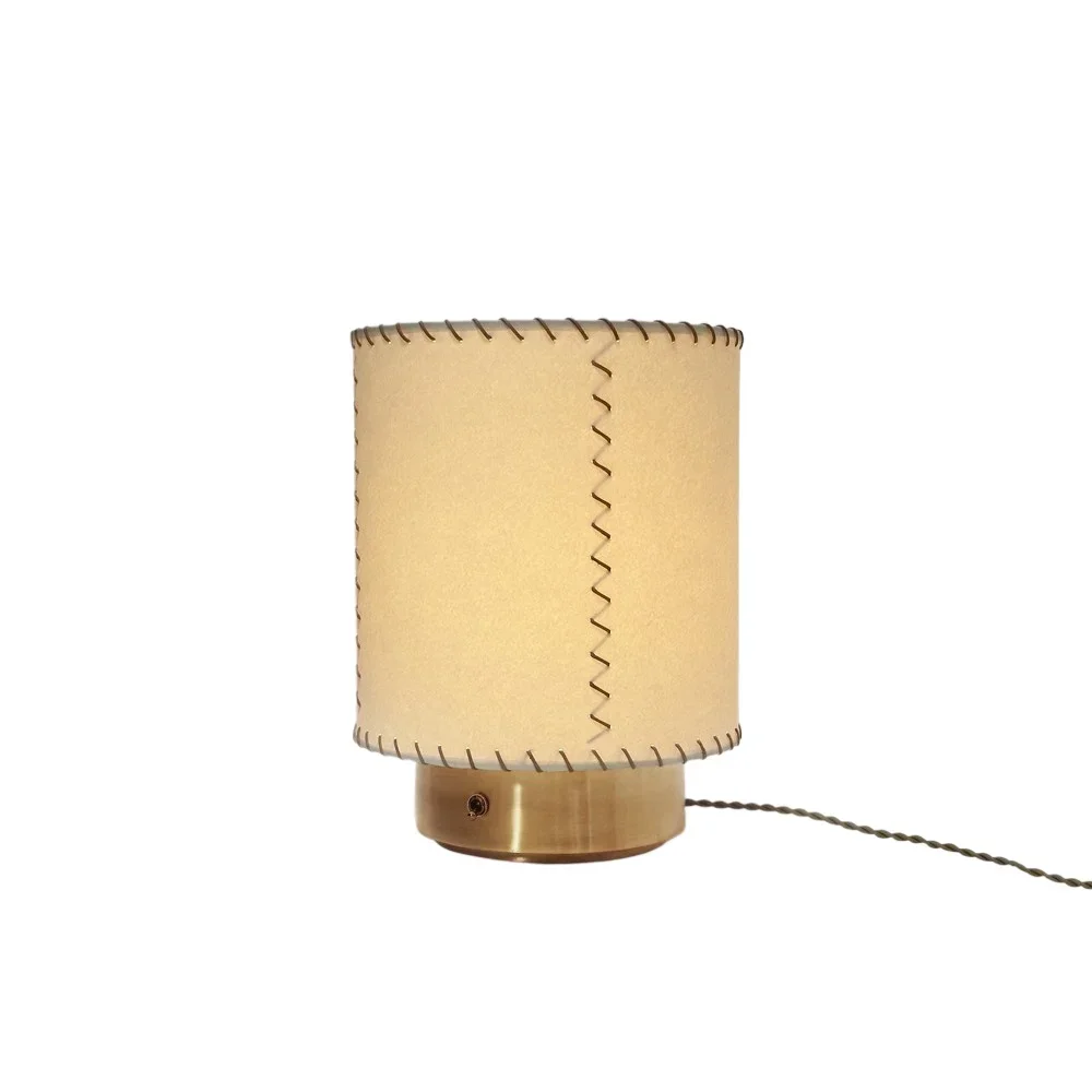 

French retro marble travertine table lamp bed and breakfast bedroom bedside lamp high-end light luxury