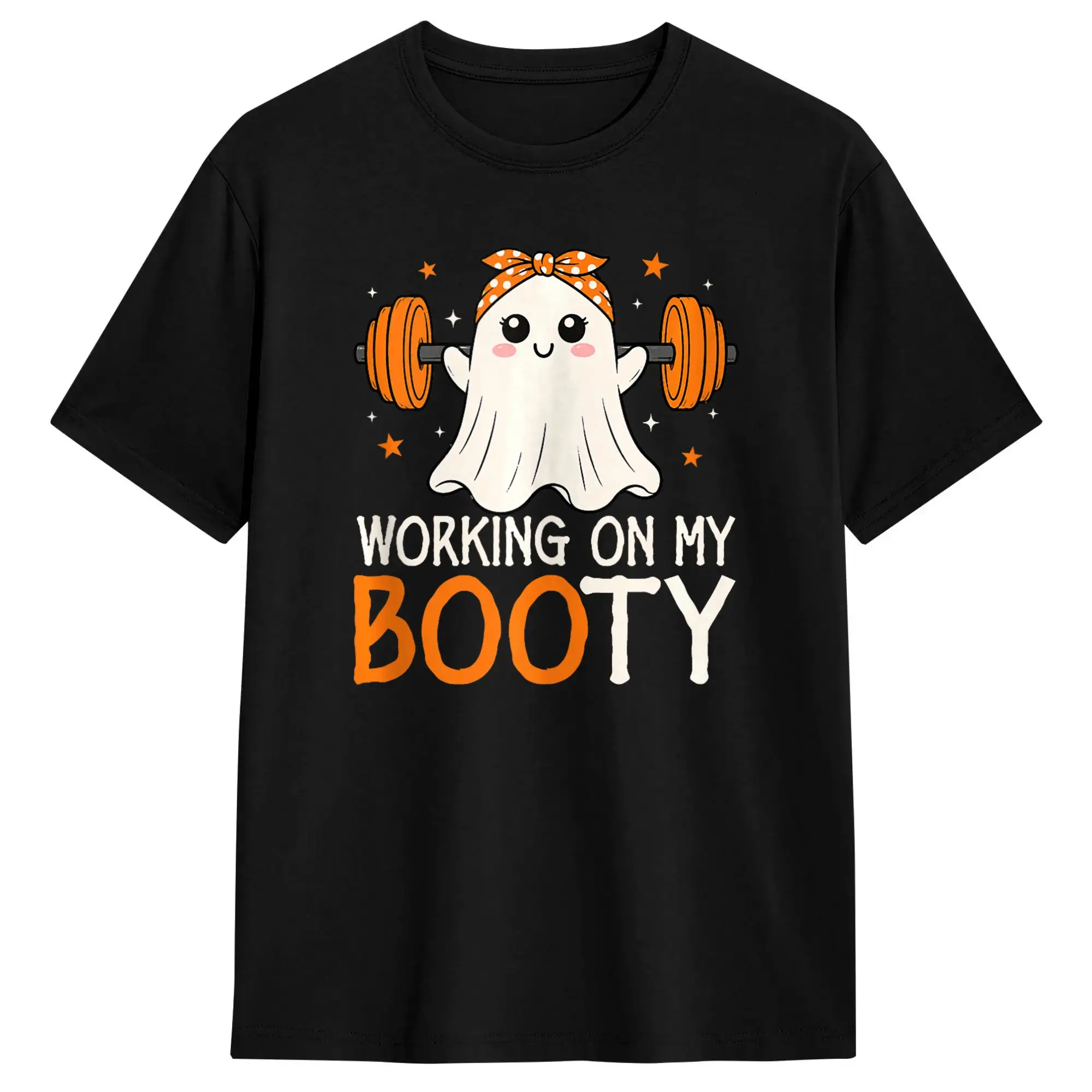 Men Working On My Booty Funny Halloween Gym Ghost T Shirts Cotton Clothing Summer Street Style T-Shirt O-Neck Casual Tee Shirt