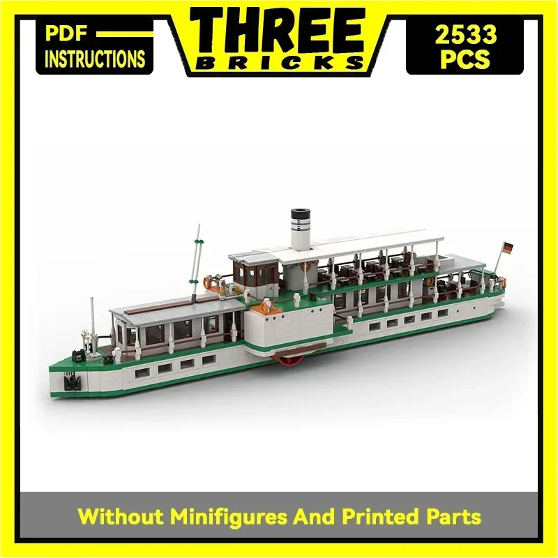 MOC-Port Transporte Navio Modelo Construção De Tijolos, Tecnologia De Navio A Vapor, Blocos Modulares, Brinquedos De Natal, Conjuntos De DIY, Presentes De Montagem