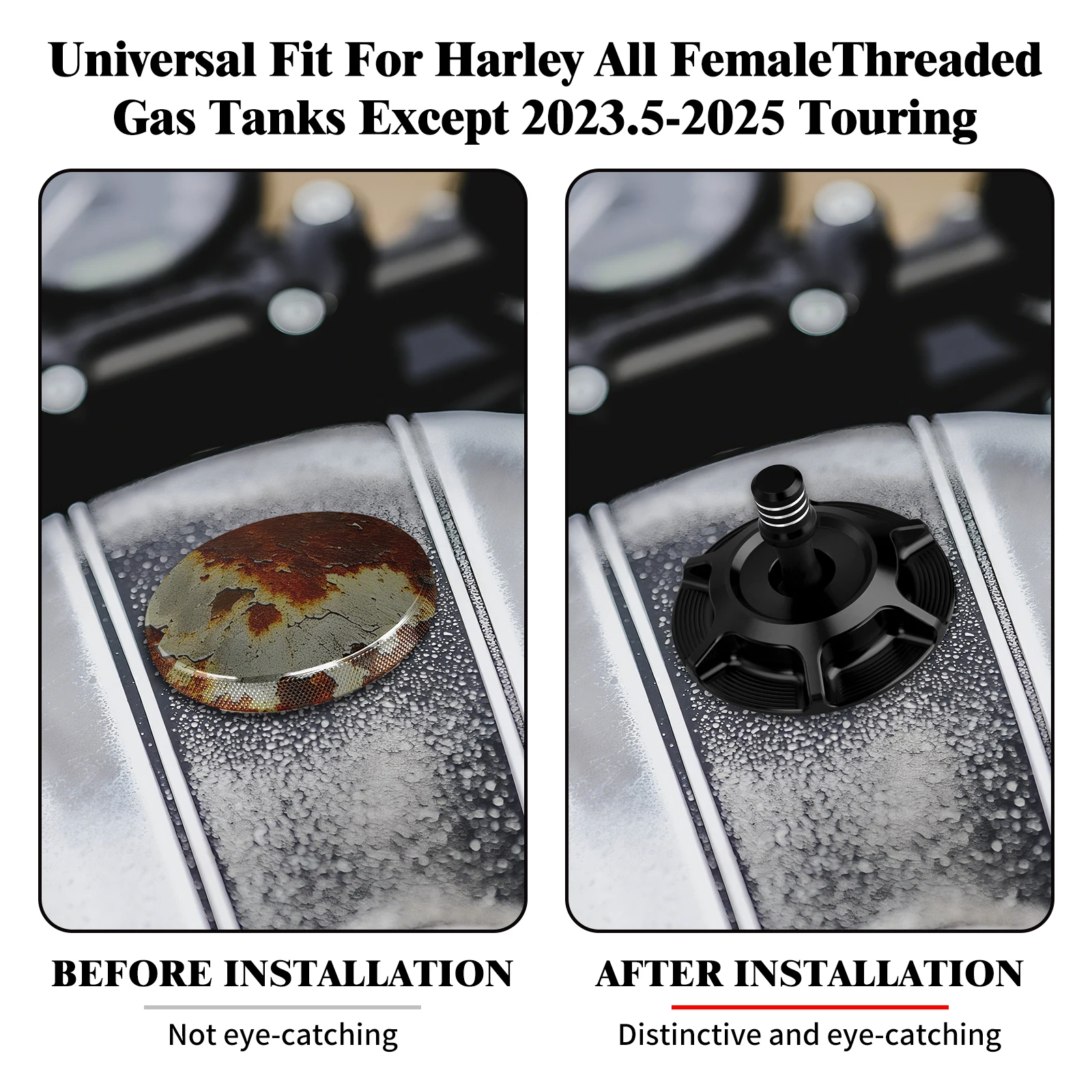 Motorcycle Tank Gas Cap Aluminum Oil Fuel Tanks Vented Cover Universal For Harley All Female Threaded Model Softail Sportster