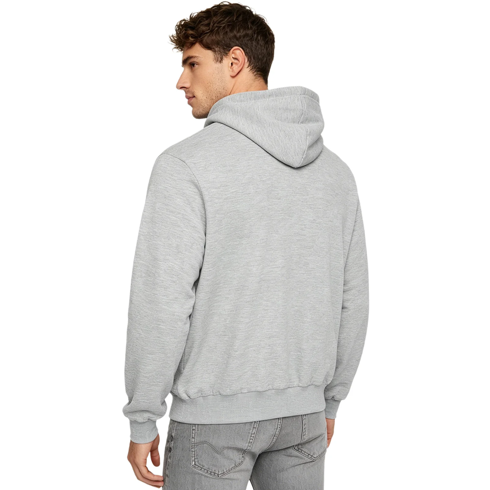 Herren-Känguru-Hoodie für Väter und Babytragen, einfarbig, mit großer Tasche vorne, Kapuzen-Sweatshirt, lässiger Langarm-Pullover – Detail 4
