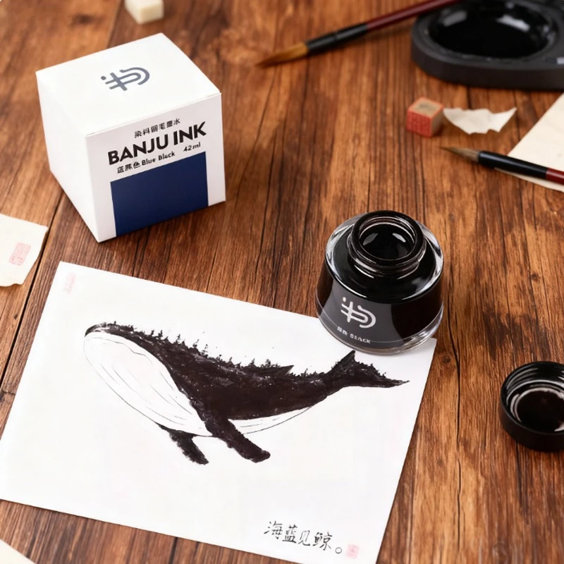 42ml Non-carbon Fountain Pen Ink Dye-type Quick-drying Non-clogging Pen for Calligraphy Painting Signature Illustration Design