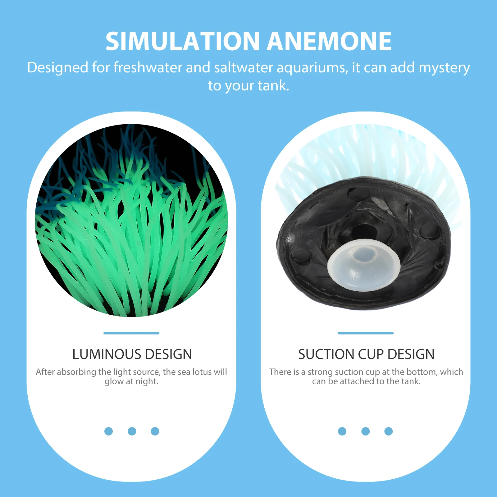 

Glow Anemone Artificial Sea nament Silica Gel Sculpture Fish Tank Statue Silicone Lifelike Decor Home Aquarium