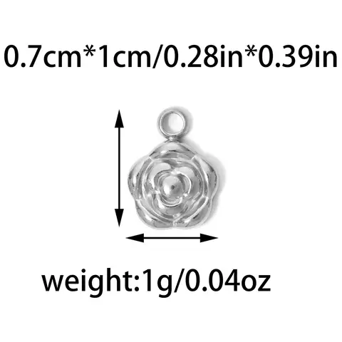3 पीस गुलाब के फूल आकर्षण स्टेनलेस स्टील सोने के रंग का पेंडेंट हार कंगन झुमके आभूषण बनाने के सामान थोक के लिए 10 best sales गुलाब के आकर्षण - №4