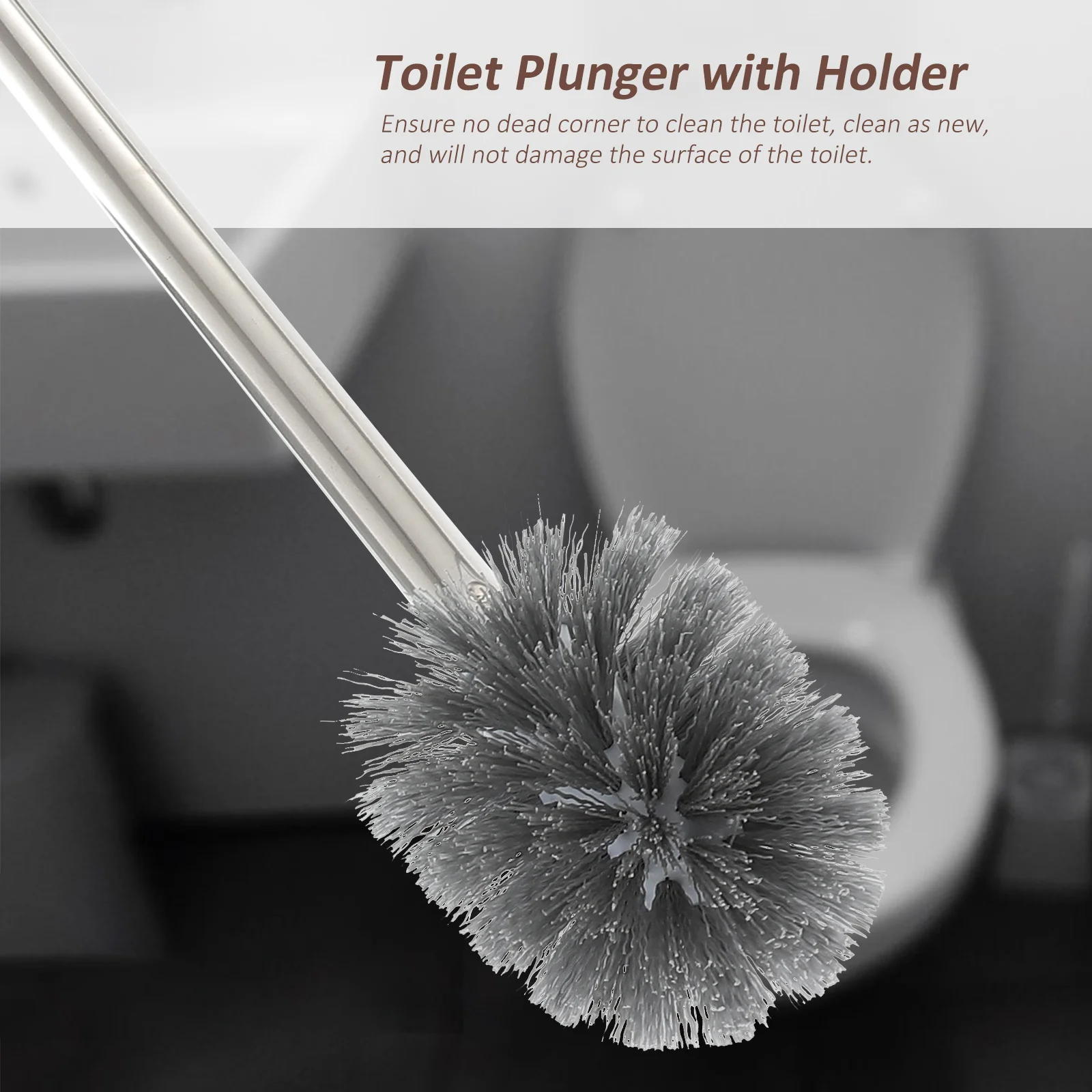 Toilet Brush Plungers for Bathroom Powerful Detergent Decor Accessories Plastic with Holder Cleaning