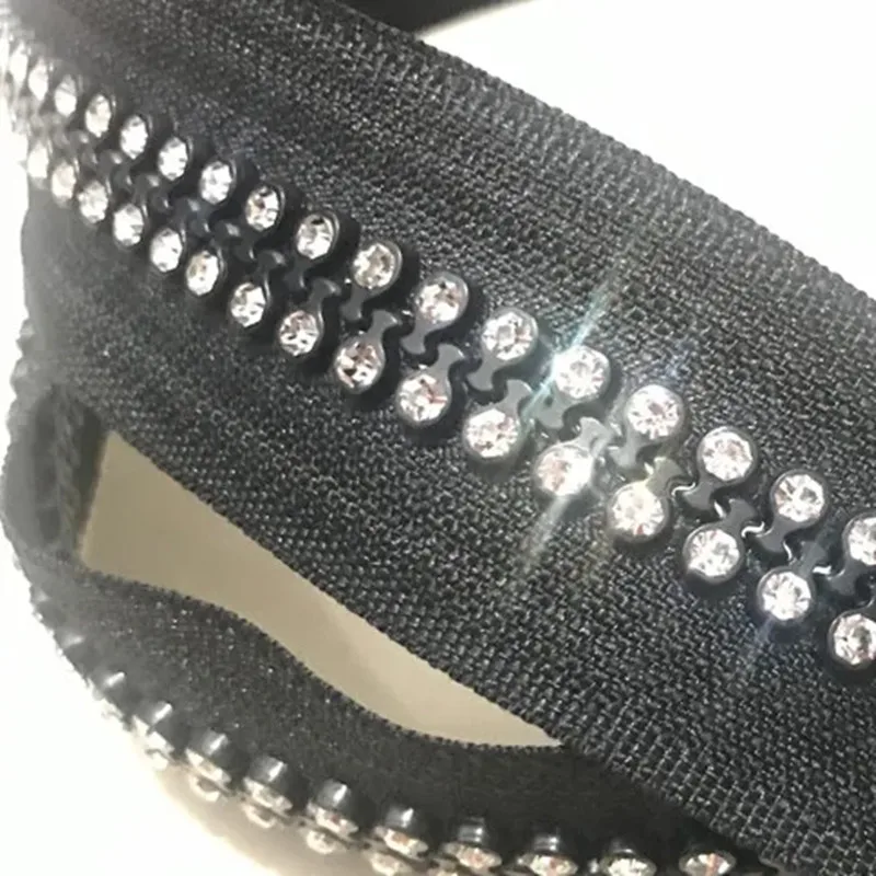 1 Pcs 60/70/80cm Rhinestone 10# Zipper High Quality Shiny Open-End Zippers For Sewing Diy Jacket Coat Clothing Accessorise