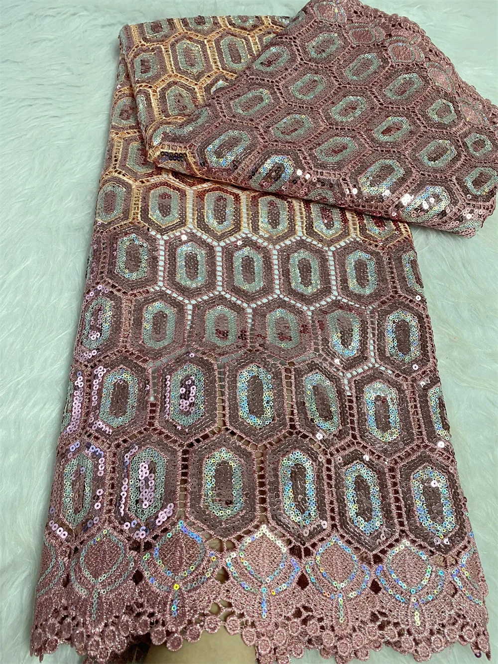 

High Quality 2025 African Nigerian Lace Fabric Embroidery Tulle Cotton Wedding Party Dress Guipure Water Soluble 5Yards JH0060