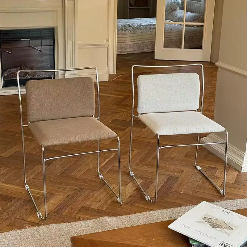 

Medieval style dining chair household Bauhaus small apartment Internet celebrity senior sense study chair cafe soft bag