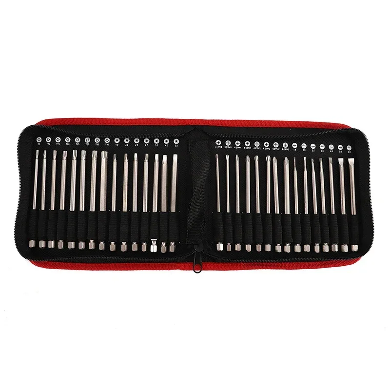 Slotted Cross Square S2 Steel Power Tools 30 Pcs 1/4-Inch Hex Shank Long Magnetic Screwdriver Bits Set