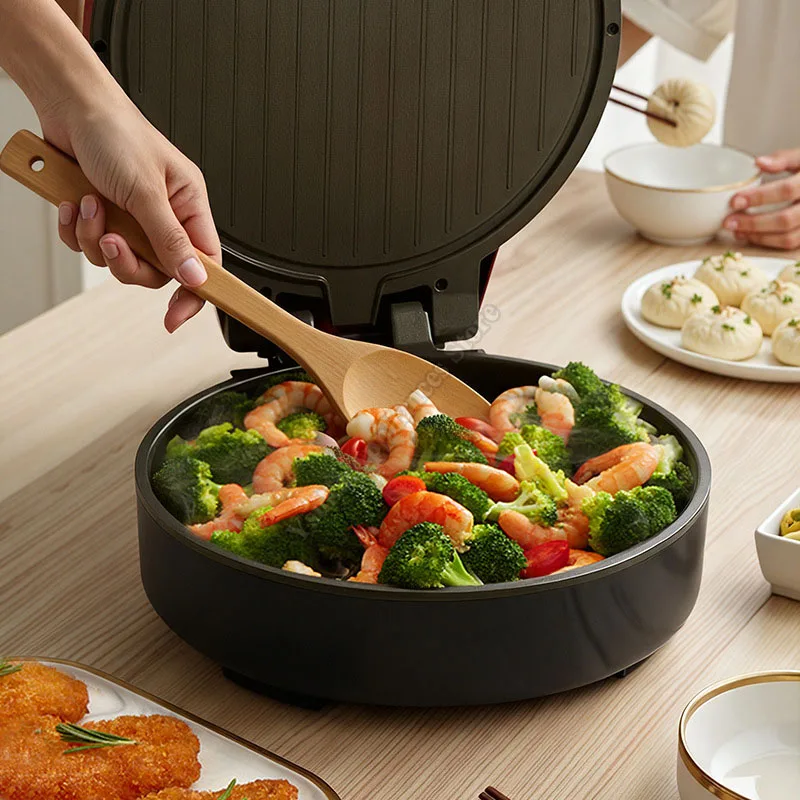 

Electric Griddle Home Use Dual Sided Heating Enhanced Deep Design Making Pancakes Frying Integrated Electric Frying Pan