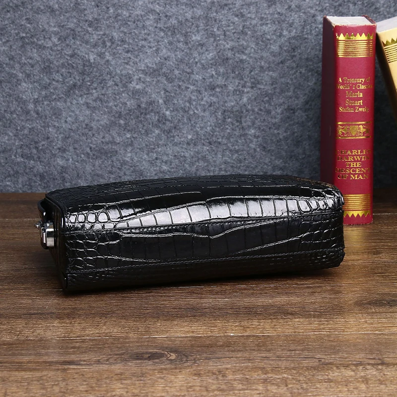 Echt leder Rindsleder Alligator Muster Herren tasche große Kapazität Herren Aktentasche echte Rindsleder Tasche Mode Clutch Tasche