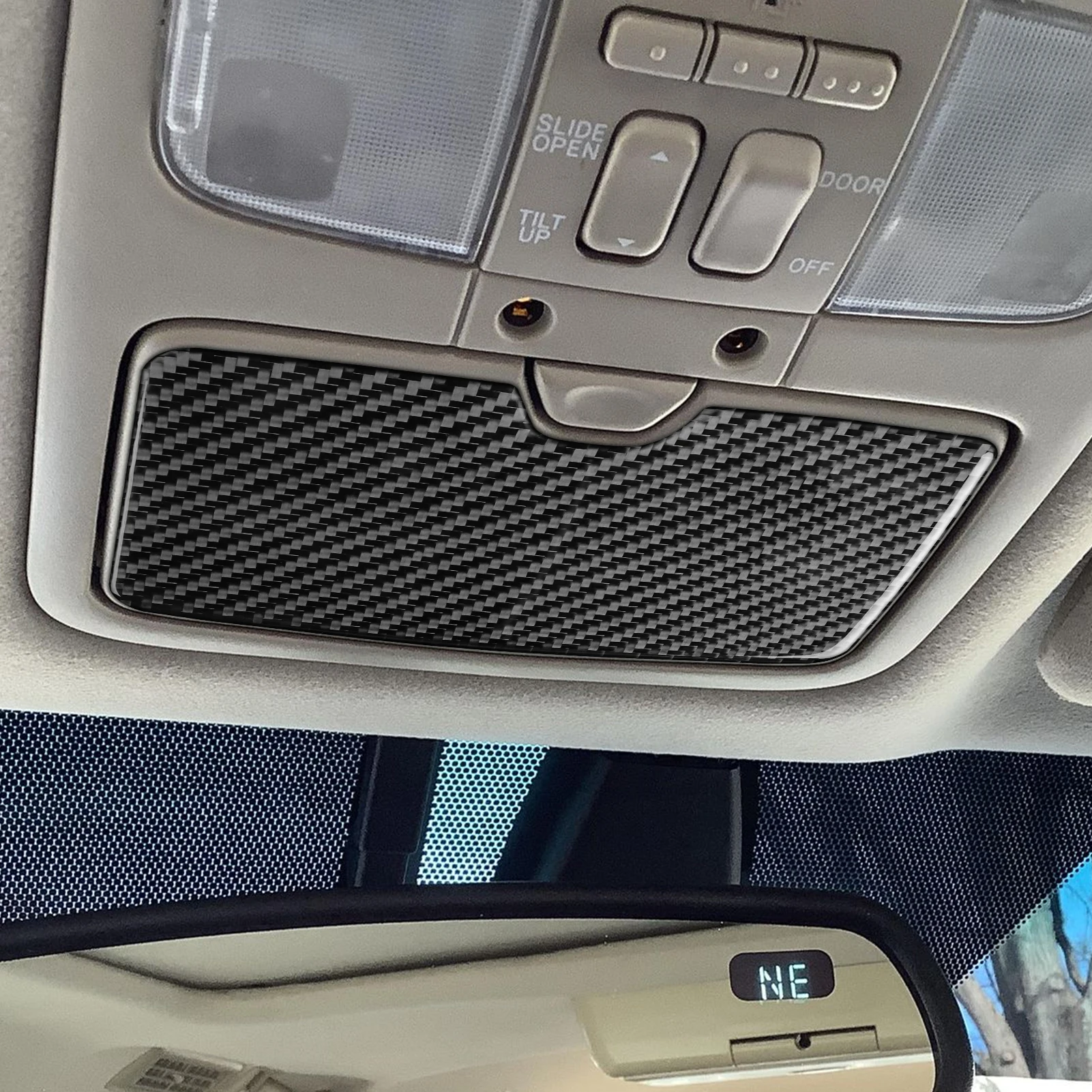 Real Soft Carbon Fiber Front Roof Eyeglass Case Panel Trim Cover For Lexus GX470 For Toyota Prado 2003-2009 Interior Accessories