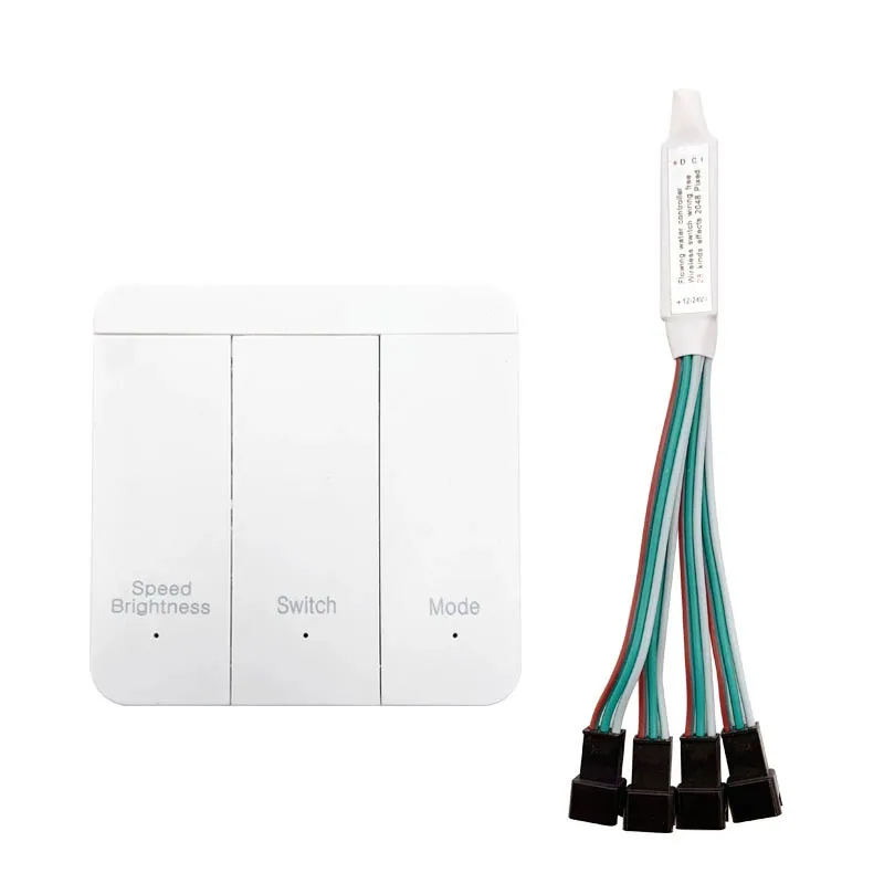 RF Wireless 86-Type Touch Panel LED Controller, 3Key Panel Wireless Switch Controler Touch Dimmer for WS2811 Chasing LED Strip