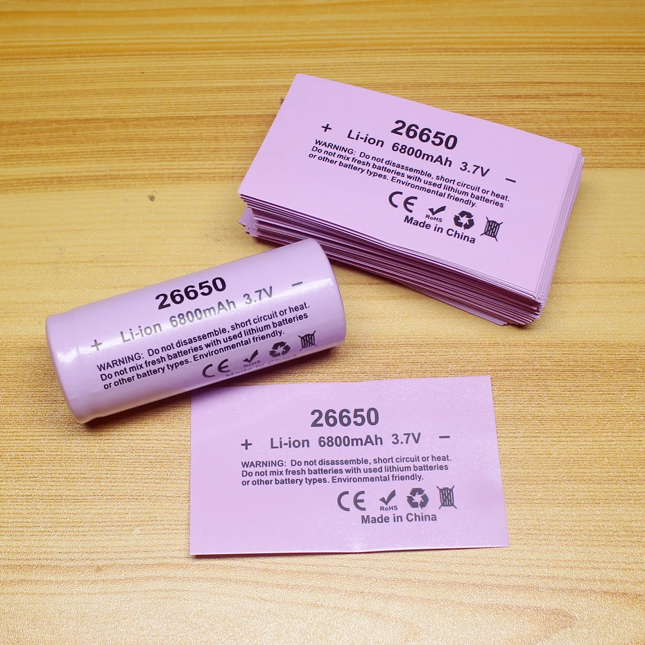 100pcs/lot 26650 26700 lithium battery PVC heat shrinkable sleeve Battery capacity label outer skin package shrink film