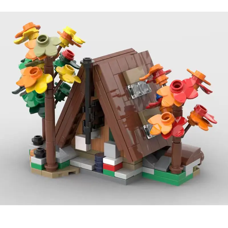 321pcs YcMoc Building Blocks Mini 21338 A-Type Cabin Winter Edition Model Tech Bricks Children's DIY Toy