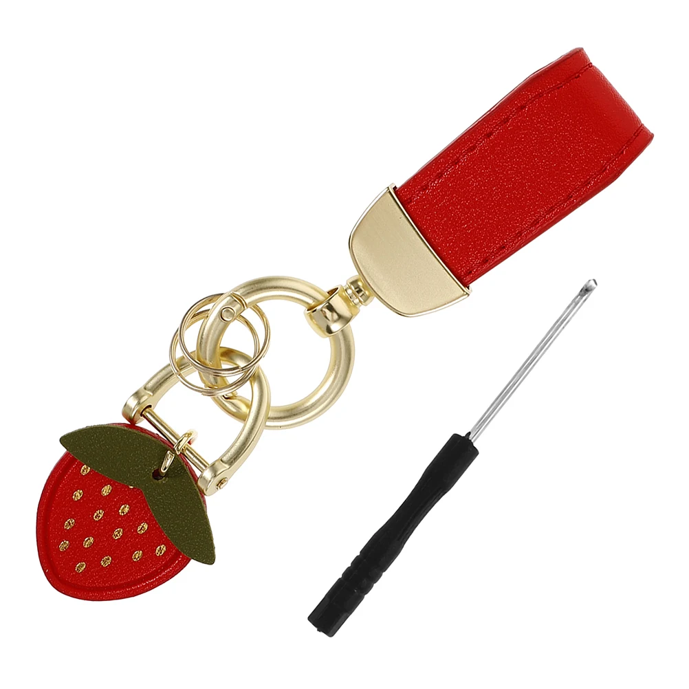 

Metal Keychain Car Bag Pendant Cute Keychains for Women Handbags Fashion Strawberry Lightweight Unisex Zinc Alloy PU