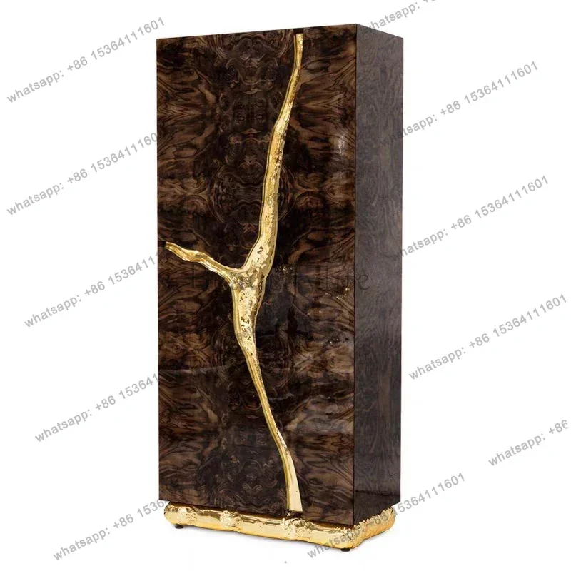 FG  wine cabinet integrated metal high vertical cabinet against the wall villa luxury home restaurant side cabinet
