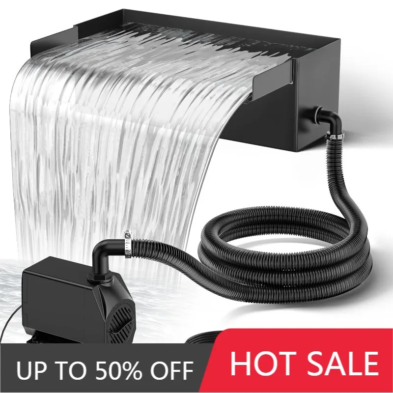 Pond Waterfall Spillway Kit With Pump And Spillway Corrugated Tubing 304 Stainless Steel Garden FountainLandscape Decoration