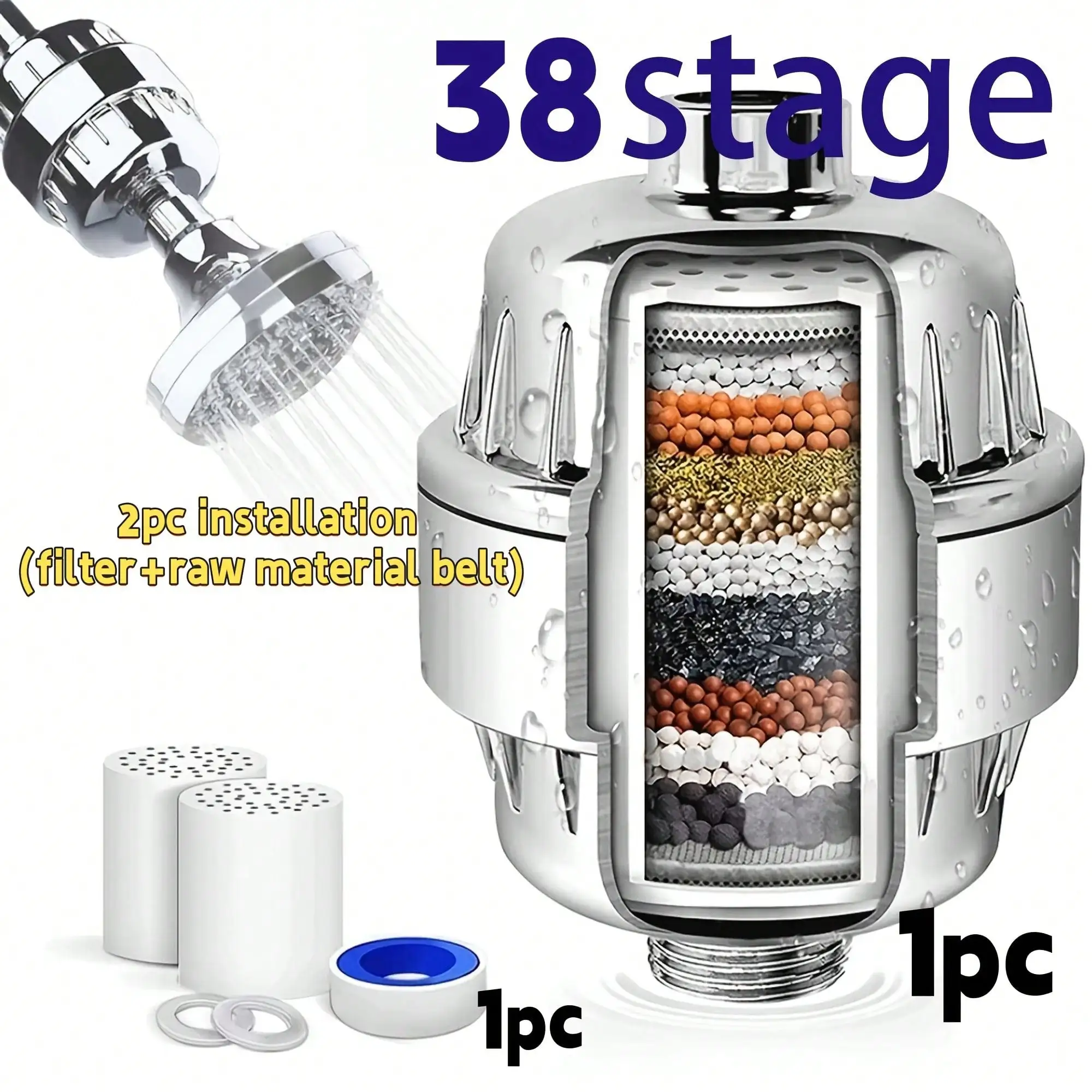 High Efficiency 38 Stage Shower Water Filter