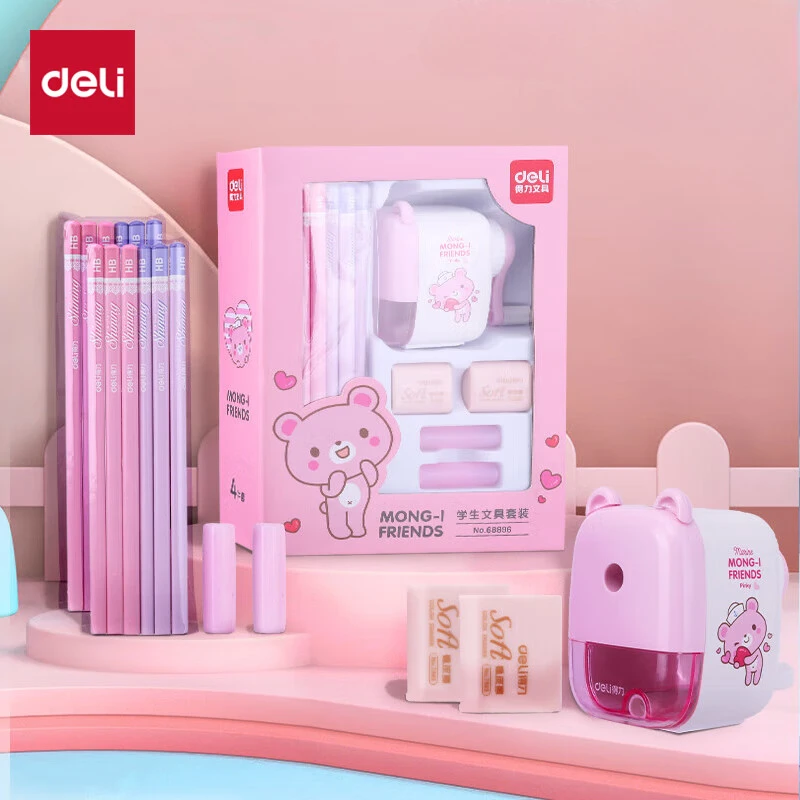 

Deli Student Stationery Set Stationery Gift Box Learning Supplies Complete Stationery Set in a Gift Box Pencil & Eraser