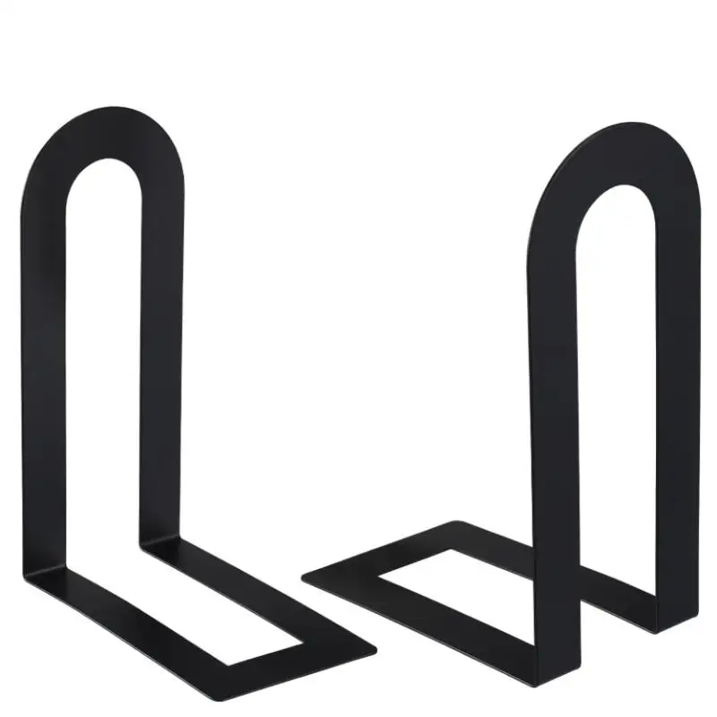 2Pcs Simple Display Book Support Rack Non Slip Shelf Holder L-shaped Desk Bookends Durable Iron Book Stand Durable Book Holder