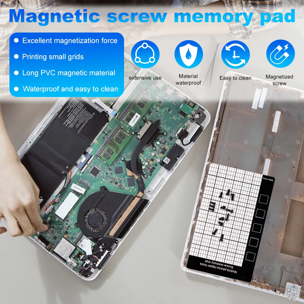 Magnetic Screw Mat Memory Chart Work Pad Working Memory Pad For Little Small Screws Holds Mobile Phone Repair Tool 145×88mm