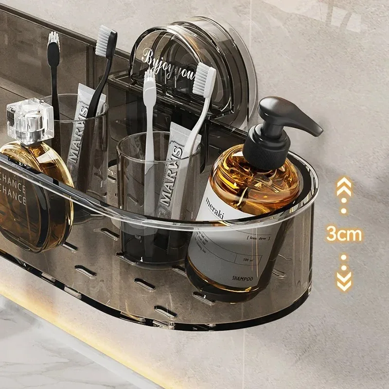 2025 رف المرحاض، كوب شفط، رف أكريليك سميك للمرحاض غير اللكم