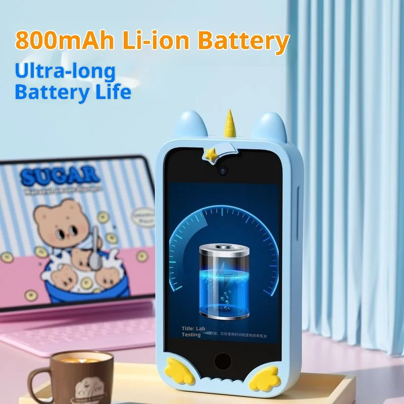 กล้องโทรศัพท์ของเล่นสำหรับเด็กพร้อมกล้องคู่ HD หน้าจอสัมผัสเพื่อการศึกษา เกมส์เสริมทักษะ อุปกรณ์ขนาดเล็ก ของขวัญสำหรับเด็กชายและเด็กหญิง